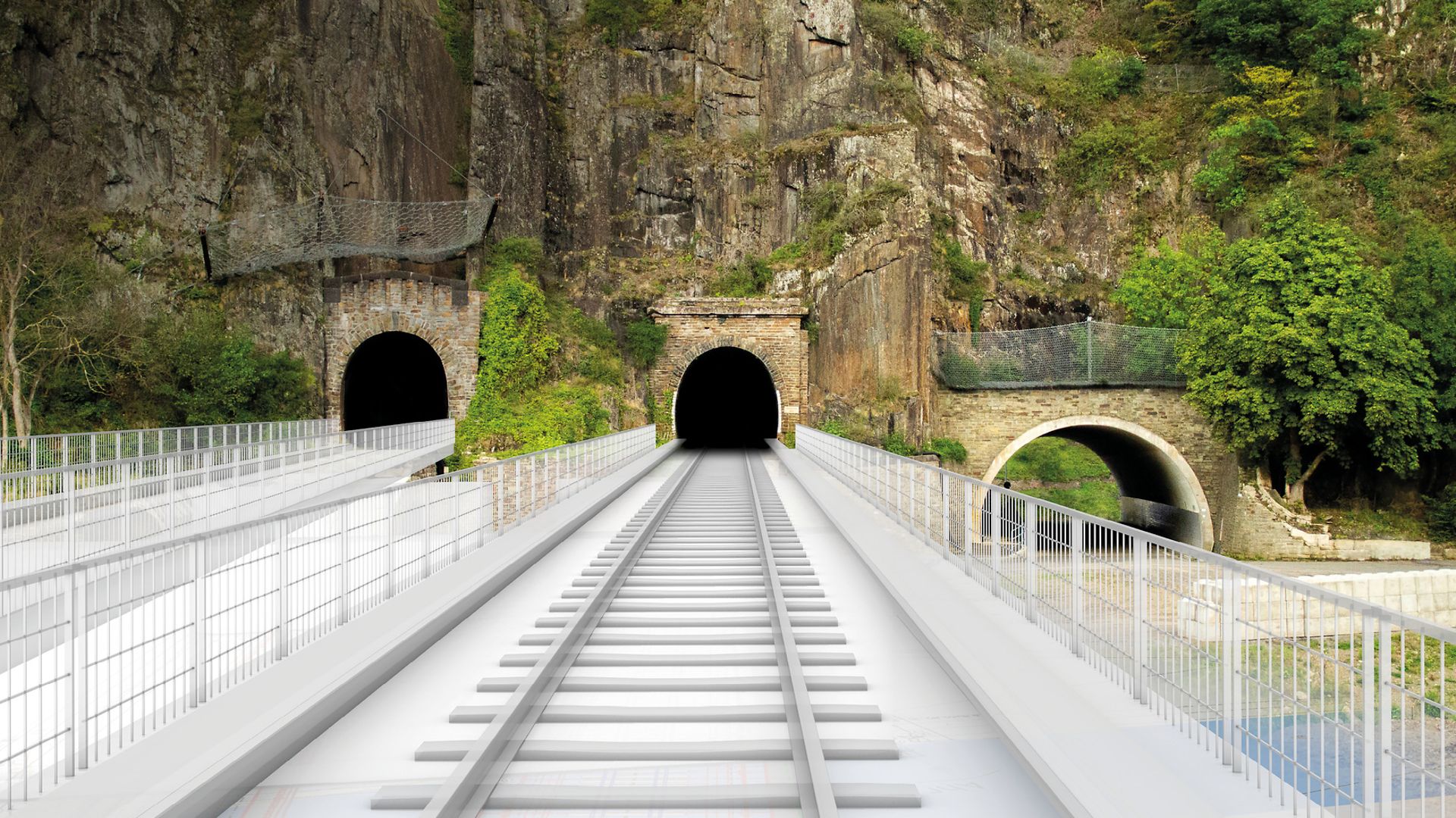 Visualisierung der Ahrbrücke zum Engelsley-Tunnel in Altenahr